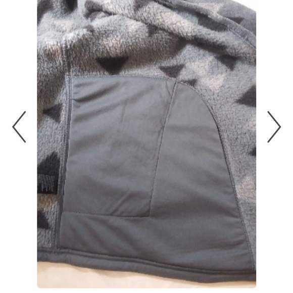 The North Face Crescent Wrap Hooded Jacket Aztec Print Grey Soft Fleece Womens - Picture 7 of 16
